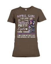 Load image into Gallery viewer, Tattoos Pretty Eyes Gift For April Girl T-Shirt Ladies Tee