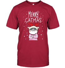 Load image into Gallery viewer, Funny Merry Catmas Christmas Gift Shirt Guys Tee