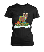 Load image into Gallery viewer, Christmas Goat, Goat Lover T-Shirt Ladies Tee