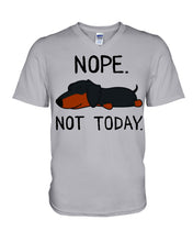 Load image into Gallery viewer, Nope Dachshund Not Today Guys V-Neck