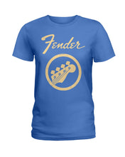 Load image into Gallery viewer, Guitar Lovers Fender Black T-Shirt Ladies Tee