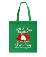 Load image into Gallery viewer, Wwii Veteran Daughter Their Heroes Basketweave Tote Bag