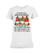 Load image into Gallery viewer, Swedish Christmas Gnome Cute Gift Tee Ladies Tee