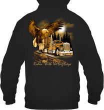Load image into Gallery viewer, Riding With The Big Boys Nightlife City Black T-Shirt Hoodie