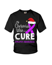 Load image into Gallery viewer, Epilepsy Awareness - My Christmas Wish Is A Cure Youth Tee