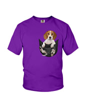 Load image into Gallery viewer, Beagle In The Pocket Funny T-Shirt Youth Tee