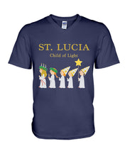 Load image into Gallery viewer, St Lucia Child Of Light God Jesus Christmas Gift Guys V-Neck