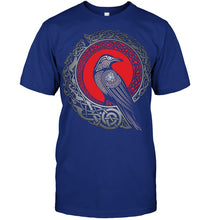 Load image into Gallery viewer, Viking Pattern Raven Mysterious T-Shirt Guys Tee