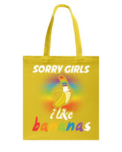 Load image into Gallery viewer, Sorry Girrls I Like Bananas Funny Tee Gift Basketweave Tote Bag