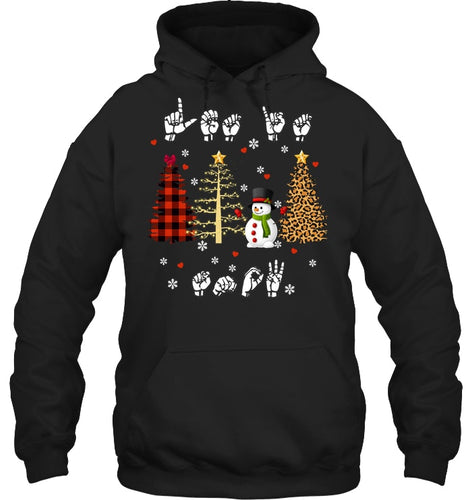 Let It Snow Christmas Snowman Asl Gift Tee Hoodie