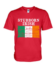 Load image into Gallery viewer, Stubborn Irish Flag Love Ireland Custom T-Shirt Guys V-Neck