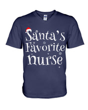 Load image into Gallery viewer, Santa's Favorite Nurse Guys V-Neck