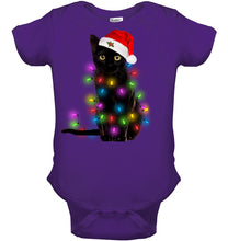 Load image into Gallery viewer, Cat Merry And Bright New Baby Onesie