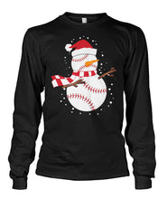 Load image into Gallery viewer, Snowman Floss Baseball Christmas Unisex Long Sleeve