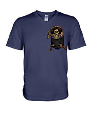 Load image into Gallery viewer, Scary Skeleton In Pocket Guys V-Neck