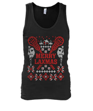 Load image into Gallery viewer, Funny Lacrosse Ugly Christmas Unisex Tank Top