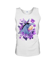 Load image into Gallery viewer, Donkey Loves Purple Flowers Custom T-Shirt Unisex Tank Top