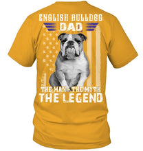 Load image into Gallery viewer, English Bulldog  - The Man - The Myth - The Legend Black T-Shirt Guys Tee