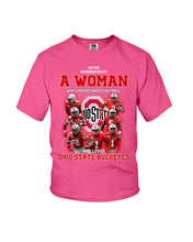 Load image into Gallery viewer, Woman Loves Ohio States Buckeyes American Football Ncaa 2019 T-Shirt Youth Tee