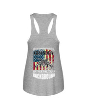 Load image into Gallery viewer, Never Underestimate A Grandpa Black T-Shirt Ladies Flowy Tank