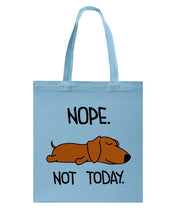 Load image into Gallery viewer, Dachshund Nope Not Today For Dachshunds Lovers Basketweave Tote Bag