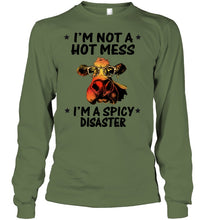 Load image into Gallery viewer, Heifer Not A Hot Mess Spicy Disaster Funny Quote Tee Unisex Long Sleeve