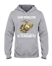 Load image into Gallery viewer, Camp Pendleton Earned Black T-Shirt Hoodie