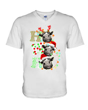 Load image into Gallery viewer, Funny Cows Ho Ho Ho Christmas Gift For Cow Lovers Guys V-Neck
