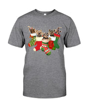 Load image into Gallery viewer, Yorkies In The Socks For Yorkie Lovers Christmas Gift Guys Tee