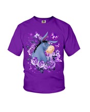 Load image into Gallery viewer, Donkey Loves Purple Flowers Custom T-Shirt Youth Tee