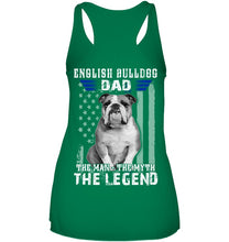 Load image into Gallery viewer, English Bulldog  - The Man - The Myth - The Legend Black T-Shirt Ladies Flowy Tank