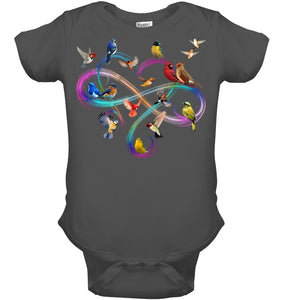 Bird Colorful Infinity Sign Baby Onesie