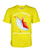 Load image into Gallery viewer, Just A Woman Loves Dancing And Reading Books Guys V-Neck