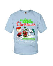 Load image into Gallery viewer, 55Th Anniversary A Charlie Brown Christmas Black T-Shirt Youth Tee