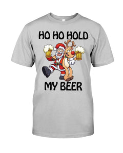 Santa Claus Funny Hold My Bear Christmas Gift For Friends Guys Tee