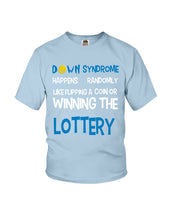 Load image into Gallery viewer, Down Syndrome Lottery Black T-Shirt Gift Youth Tee