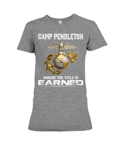 Camp Pendleton Earned Black T-Shirt Ladies Tee