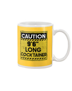 Caution 9'6'' Long Cocktainer Black T-Shirt Mug