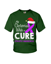 Load image into Gallery viewer, Epilepsy Awareness - My Christmas Wish Is A Cure Youth Tee
