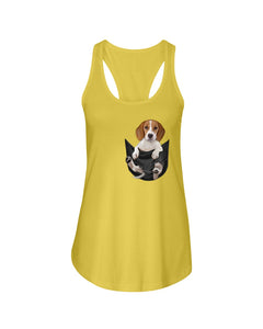 Beagle In The Pocket Funny T-Shirt Ladies Flowy Tank