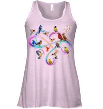 Load image into Gallery viewer, Bird Colorful Infinity Sign Ladies Flowy Tank