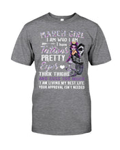 Load image into Gallery viewer, Tattoos Pretty Eyes Gift For March Girl T-Shirt Guys Tee