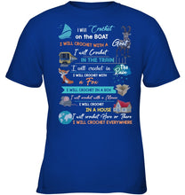Load image into Gallery viewer, Crocheting Everywhere Black Quote T-Shirt Youth Tee