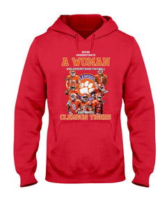 A Woman Loves Clemson Tigers Gift For Fans T-Shirt Hoodie