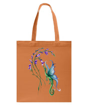 Load image into Gallery viewer, Dragon With Butterfly Wings Dragon Flowers Basketweave Tote Bag