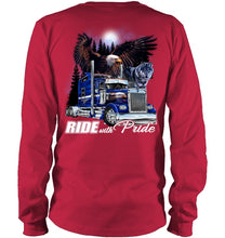 Load image into Gallery viewer, Ride With Pride Wolf Truck Black T-Shirt Unisex Long Sleeve