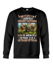 Load image into Gallery viewer, Vietnam Vetera Regret Nothing Black T-Shirt Sweatshirt