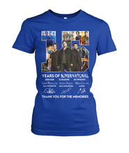 Load image into Gallery viewer, Supernatural 15 Years Anniversary Gift For Fan Black T-Shirt Ladies Tee
