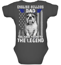 Load image into Gallery viewer, English Bulldog  - The Man - The Myth - The Legend Black T-Shirt Baby Onesie