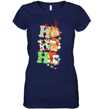 Load image into Gallery viewer, Santa Claus Ho Ho Ho Christmas Gift For Guinea Pigs Lovers Ladies V-Neck